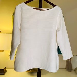 Ann Taylor XL White Ribbed Sweater